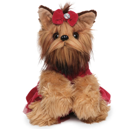 Bearington Yuletide Yorkie Stuffed Dog, 13 Inch Christmas Stuffed Animals for Kids