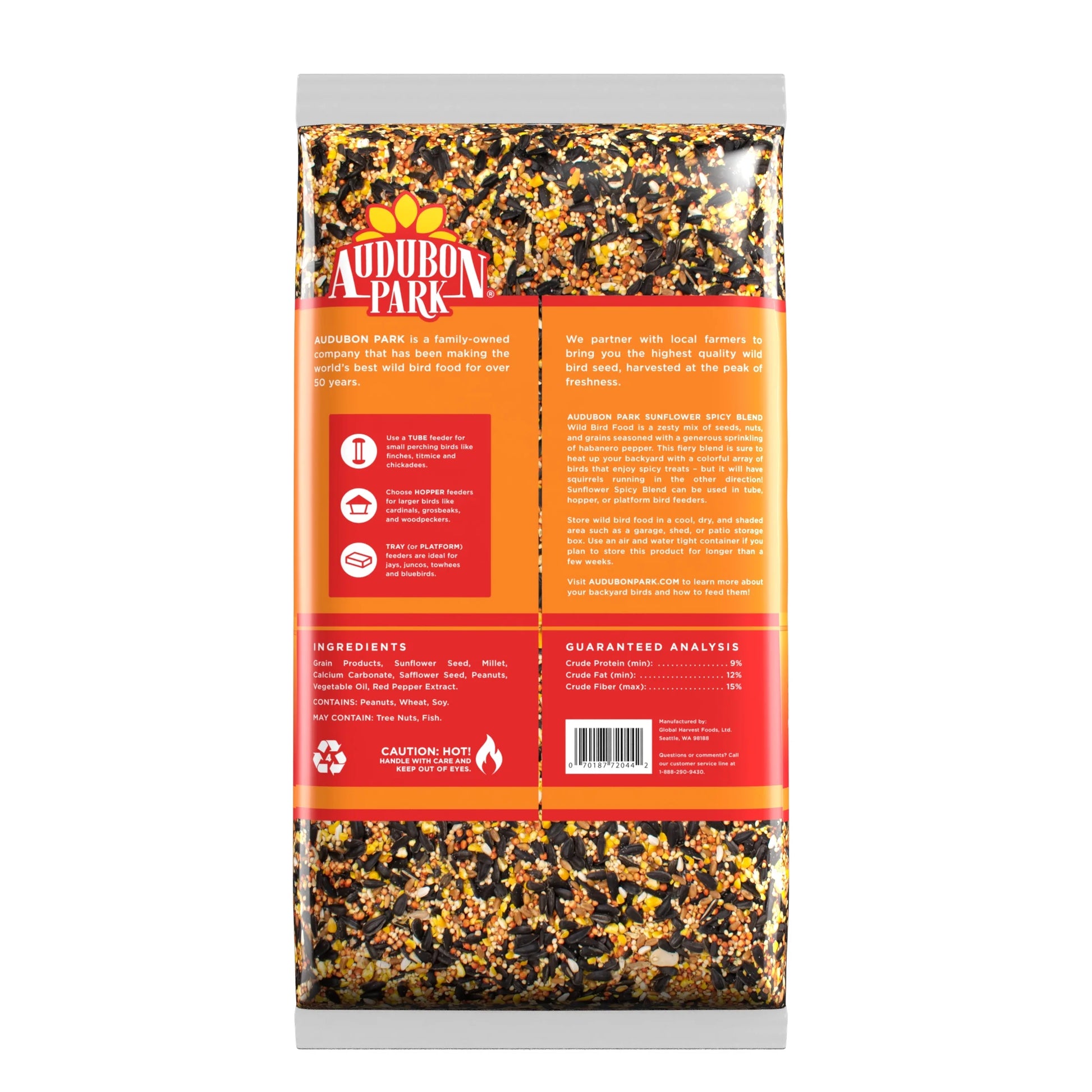 Sunflower Spicy Blend Wild Bird Food, Dry, 1 Count per Pack, 5 Lb. Bag