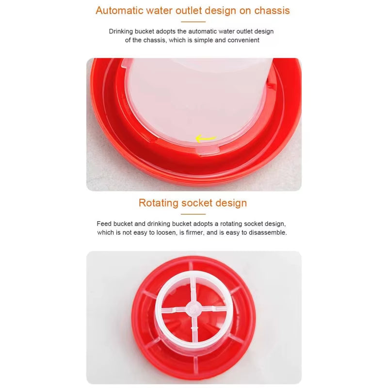 Chick Waterer Feeder Small Poultry Automatic Drinker Food Dispenser for Bird