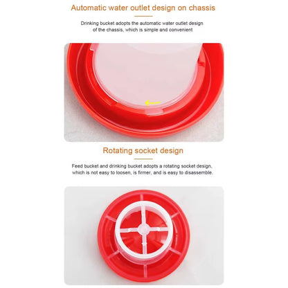 Chick Waterer Feeder Small Poultry Automatic Drinker Food Dispenser for Bird