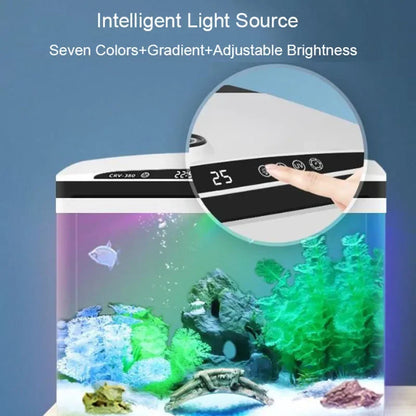 Intelligent Fish Tank with Water Pump Fish Lighting Heate Decorative Silent Mini Fish Tank for Tabletop Display Decoration