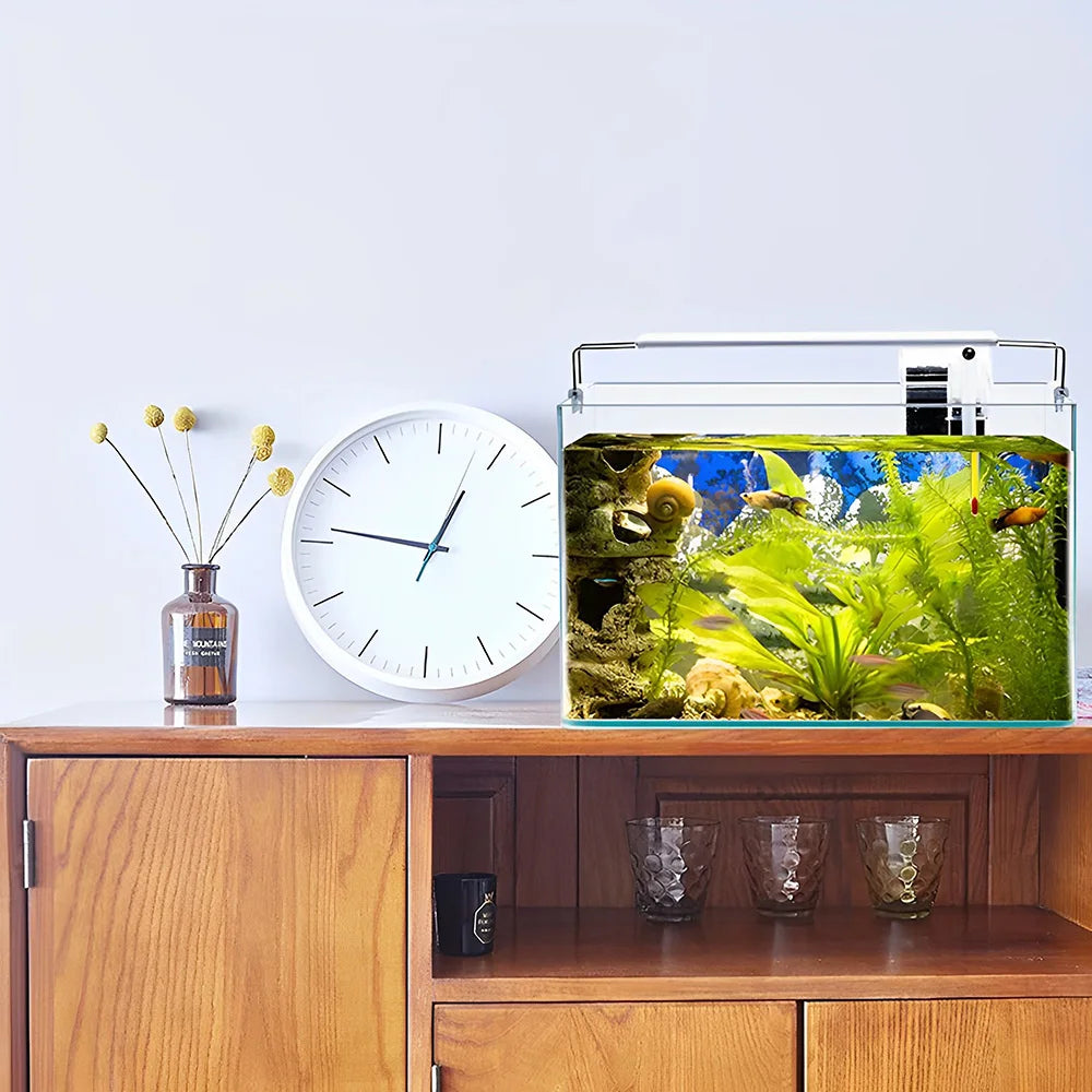 Fish Tank Transparent Glass Rectangular Aquarium Small and Medium Balcony Living Room Decoration Lazy Ecological Fish Tank